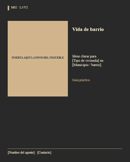 Vista previa real de la plantilla M02: Vida de barrio